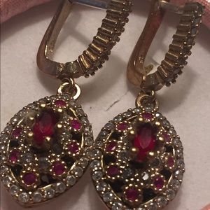 Sterling silver vintage set genuine Ruby